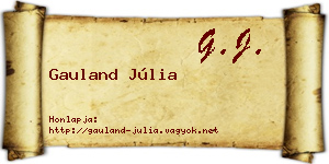 Gauland Júlia névjegykártya